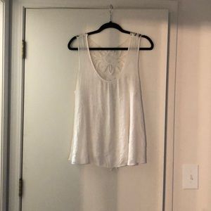 White tank top w lace back.